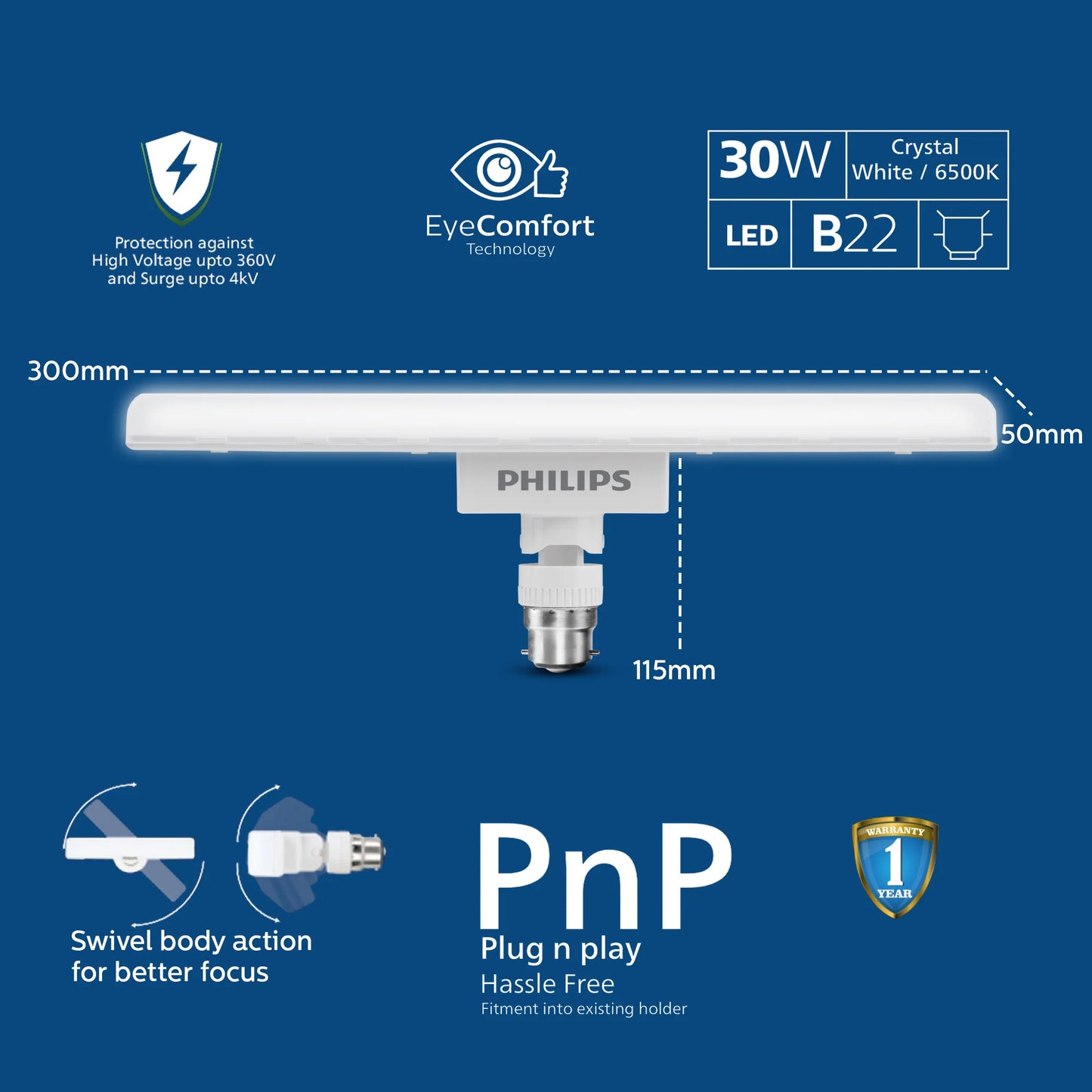 Philips Stellar Bright 12W B22 LED T-Bulb for Bright and Efficient Lighting