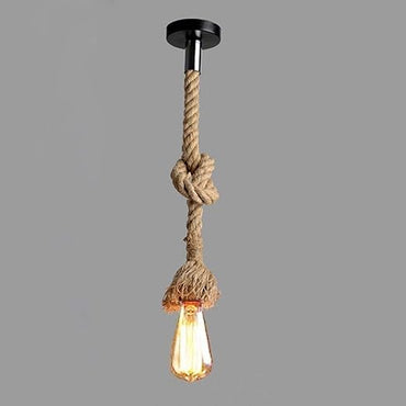 Contemporary Decorative Vintage Hemp Rope Lighting Fixture Pendant Light