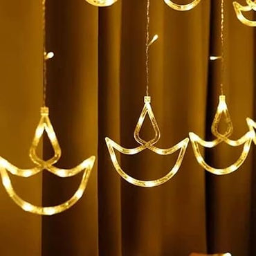 12 Diya 138 Led 8 Mode Controller Curtain String Led Lights for Home Decoration