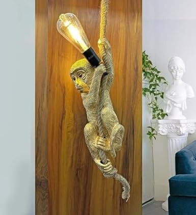 Decorative Hanging Monkey Light for Living Room, Kids Room Ceiling (Without Bulb)