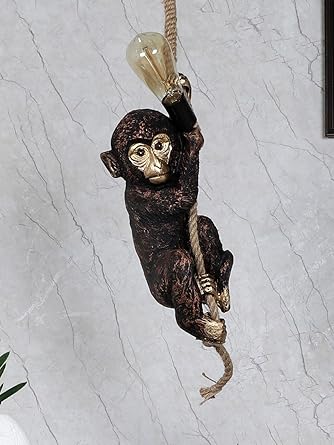 Decorative Hanging Monkey Light for Living Room, Kids Room Ceiling (Without Bulb)