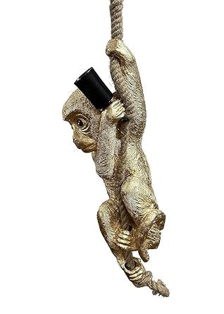 Decorative Hanging Monkey Light for Living Room, Kids Room Ceiling (Without Bulb)