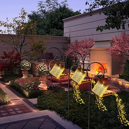 Decorative Solar Watering Can with Light for Garden Decor, Outdoors