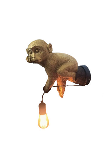 Decorative Monkey Wall Sconce Light Vintage Tree Branch Fixture, Retro Animal Lamp, Single Bulb Accent Lighting for Home & Cafe Decor (Without Bulb)