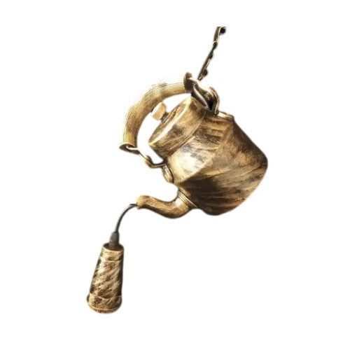 Vintage Teapot Hanging Lamp Rustic Charm with Edison Bulb Glow for Cafes, Homes & Garden Décor