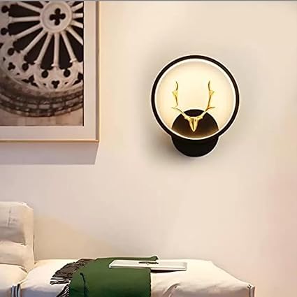 Decorative Round Shape Deer Head Fancy Wall Light for Home Decoration