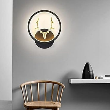 Decorative Round Shape Deer Head Fancy Wall Light for Home Decoration