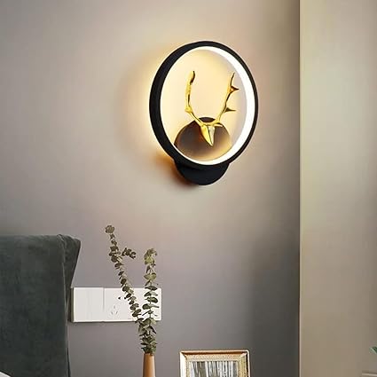 Decorative Round Shape Deer Head Fancy Wall Light for Home Decoration