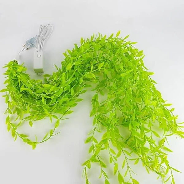 Green Leaf Artificial Leaf Curtain Led String Light,200 LEDs,8 Modes, Remote Control, Adjustable Brightness