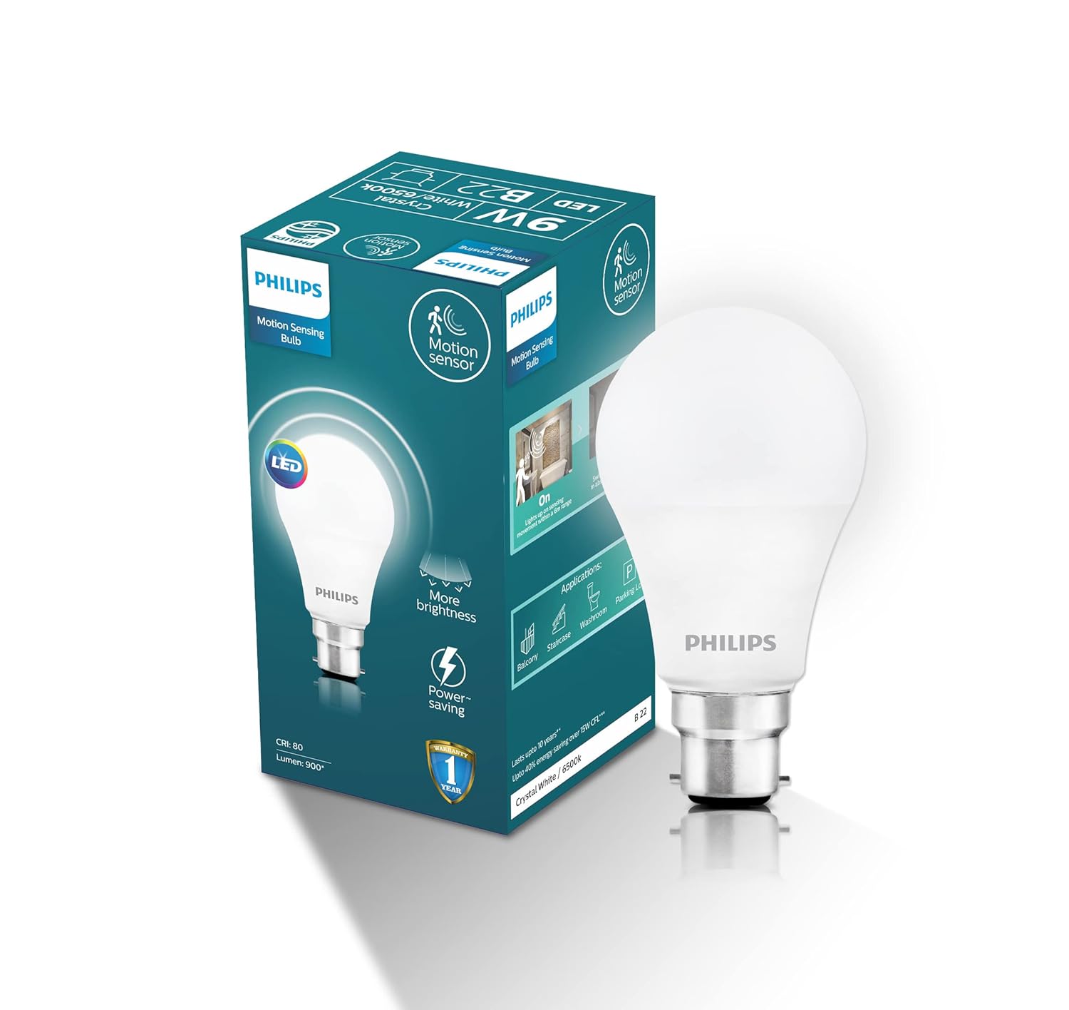 Philips 9W Motion Sensing B22 Lamp LED Bulb