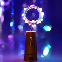 Multicolor LED Wine Bottle Cork Lights – 2M Copper Wire String Lights, Battery Operated for Home, New Year, Indoor & Outdoor Decoration