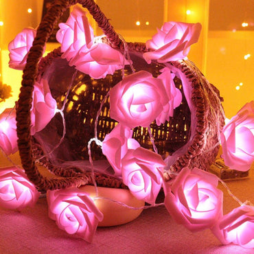 Pink Rose Flower String Light,